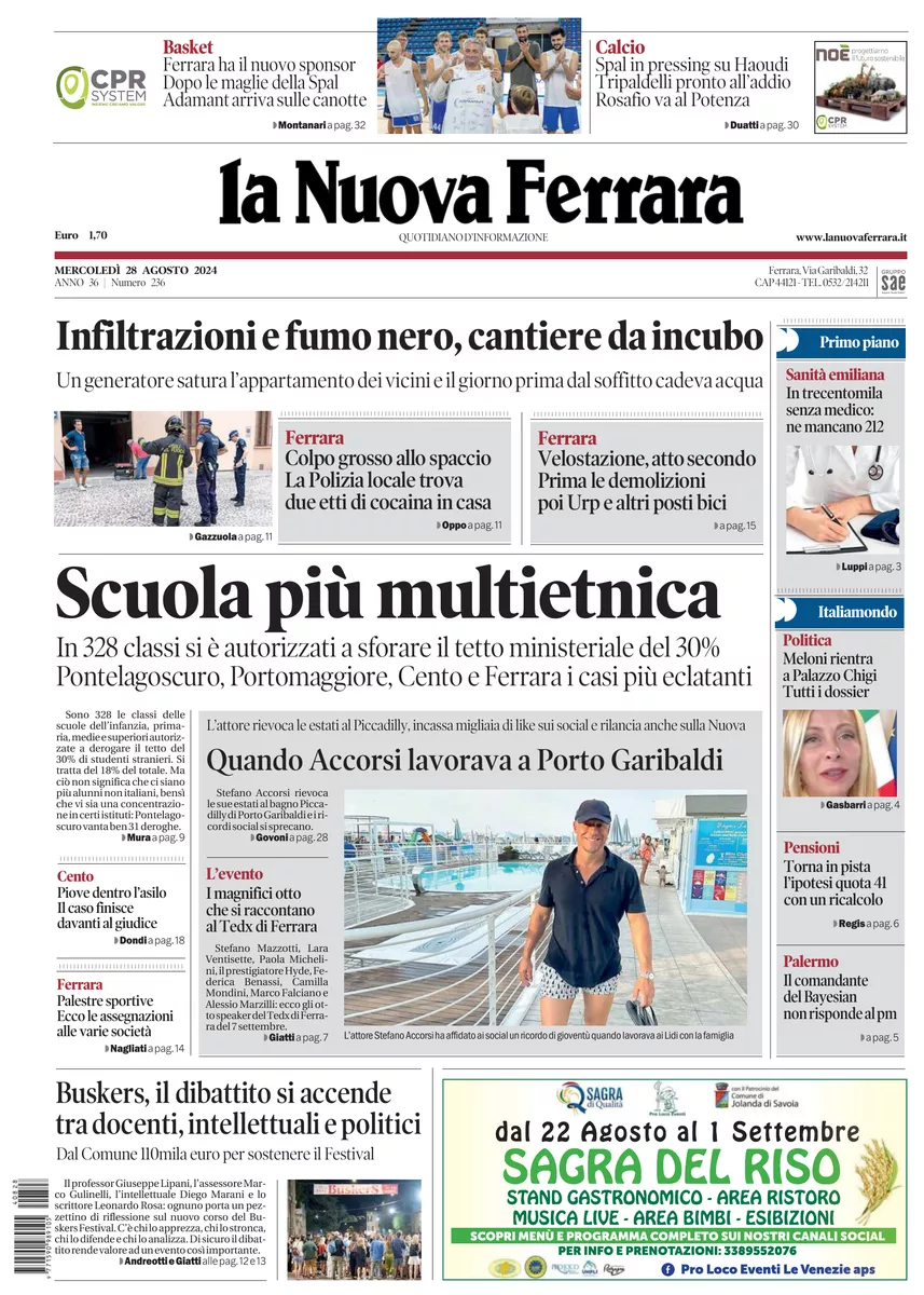 Prima-pagina-nuova ferrara-oggi-edizione-del-2024-08-28